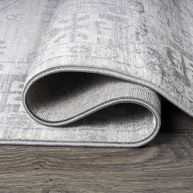 JONATHAN Y Modern Vintage Medallion Light Grey Indoor Area Rug, 5x8, Country, Floral, Easy-Cleaning for Living Room, Bedroom, Kitchen, Pet Friendly, Non-Shedding (MDP108B-5)