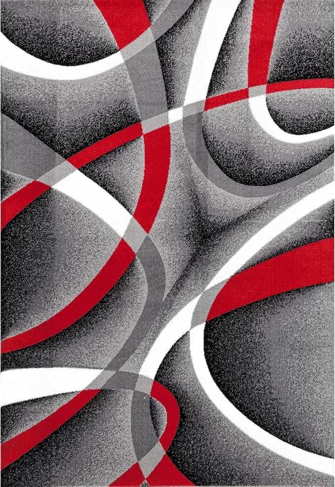 Persian Area Rugs 2305 Gray 4 ft x 5 ft Modern Abstract Area Rug