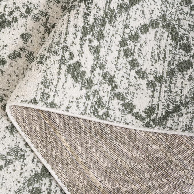SAFAVIEH Adirondack Collection Area Rug - 3' x 5', Ivory & Dark Green, Geometric Design, Non-Shedding & Easy Care, Ideal for High Traffic Areas in Living Room, Bedroom, Dining (ADR131W-3)