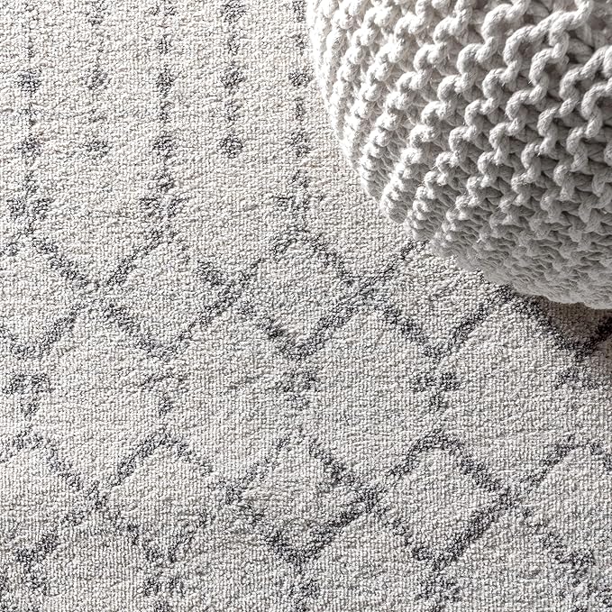 JONATHAN Y Boho Vintage Diamond Cream/Gray Indoor Area Rug 9X12 ft, Moroccan Hype for Living Room, Bedroom, Kitchen, Office, Easy-Cleaning, High Traffic, Pet-Friendly, Non-Shedding (MOH101B-9)
