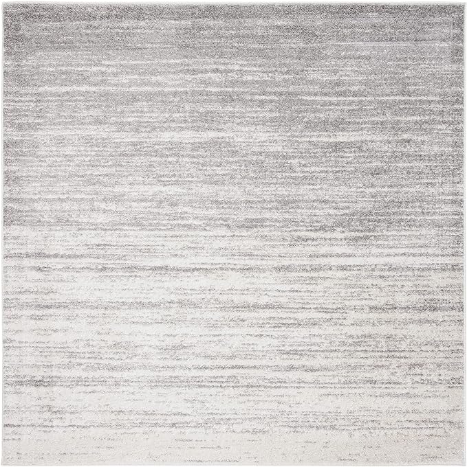 SAFAVIEH Adirondack Collection Area Rug - 11' Square, Ivory & Silver, Modern Ombre Design, Non Shedding & Easy to Clean, Ideal for Living Room, Bedroom, Office, Dining Space (ADR113B)