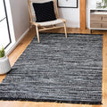 SAFAVIEH Rag Rug Collection Accent Rug - 4' x 6', Black, Handmade Boho Stripe Cotton, Ideal for High Traffic Areas in Entryway, Living Room, Bedroom (RAR121Z)