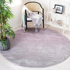 SAFAVIEH Adirondack Collection Area Rug - 6'7" Round, Purple & Green, Modern Ombre Design, Non Shedding & Easy to Clean, Ideal for Living Room, Bedroom, Office, Dining Space (ADR113V)