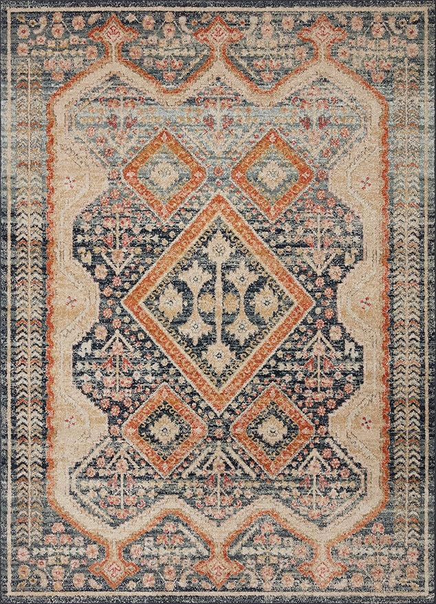Loloi Jocelyn Collection JOC-05 Navy/Multi 2'-3" x 7'-6" .38" Thick Runner Rug