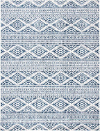 SAFAVIEH Area Rug 6x9 - Tulum Collection - Ivory & Navy, Moroccan Boho Tribal Design, Non-Shedding & Easy to Clean, Ideal for Living Room, Bedroom, Dining Space (TUL272D)