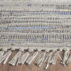 SAFAVIEH Rag Rug Collection Runner Rug - 2'3" x 16', Grey, Handmade Boho Stripe Cotton, Ideal for High Traffic Areas in Living Room, Bedroom (RAR121A)