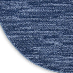 Nourison Home Nourison Essentials Navy Blue 8' x Round Area Rug - Easy Clean, Non Shedding, Bed Room, Living Room, Dining Room, Kitchen (8' x Round)