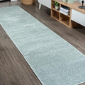 JONATHAN Y Haze Solid Low-Pile Aqua Blue Runner Rug 2x8, Coastal,Bohemian,Minimalist,Classic, Easy-Cleaning for Living Room,Bedroom,Kitchen,Pet Friendly,Non-Shedding (SEU100S-28)