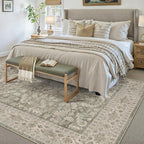 Brown 5x7 Area Rug Vintage Washable Living Room Carpet Non Slip Bedroom Indoor Office Low Pile Traditional Distressed Retro Accent Rug for Dining Room Bathroom Kitchen