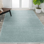 Eyely UES100S-15 Supersoft Haze Solid Low-Pile Indoor Area Rug, Coastal, Bohemian, Minimalist, Classic, Casual for Bedroom,Kitchen,Living Room,Non Shedding,Easy-Washing, Blue, 12 X 15