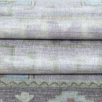 Fame Living Washable Area Rug. Modern Farmhouse. Vintage. Turkish. Bohemian. Distressed. Oriental. Traditional. Rugs for Living Room. Dining. Bedroom. Office. Entryway. Foyer. (856GrnCrm, 9'5" x 14')