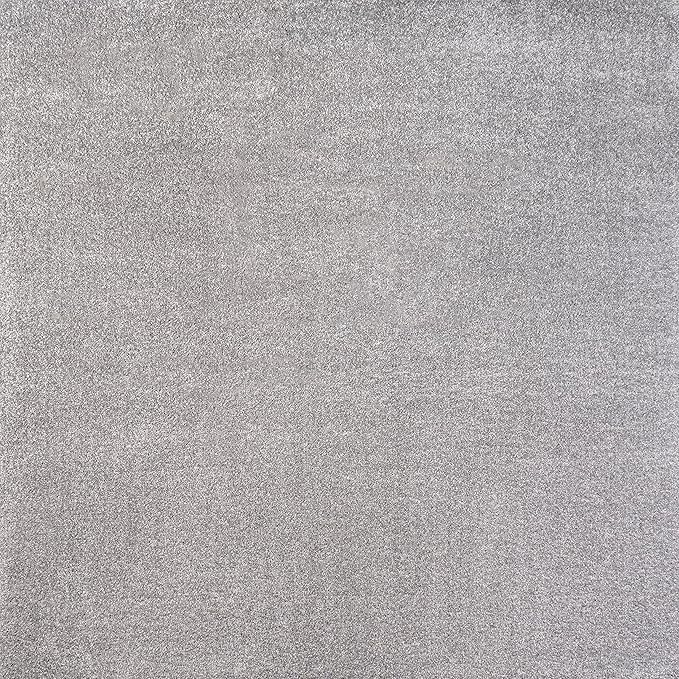 Eyely UES100K-6SQ Supersoft Haze Solid Low-Pile Indoor Area Rug, Coastal, Bohemian, Minimalist, Classic, Casual for Bedroom,Kitchen,Living Room,Non Shedding,Easy-Washing, Gray, 6' Square