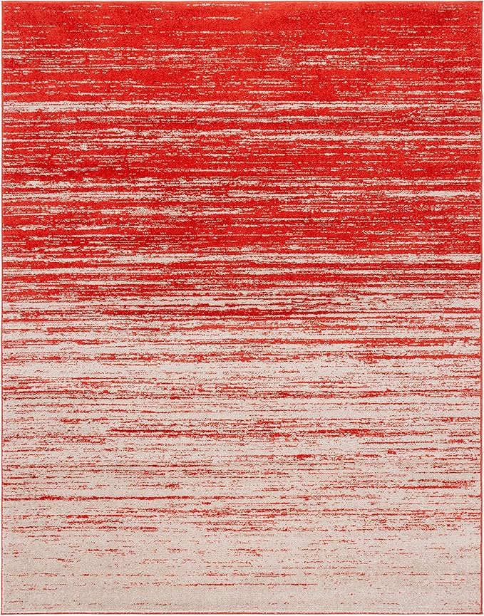 SAFAVIEH Area Rug 6x9 - Adirondack Collection - Orange & Grey, Modern Ombre Design, Non Shedding & Easy to Clean, Ideal for Living Room, Bedroom, Office, Dining Space (ADR113P)