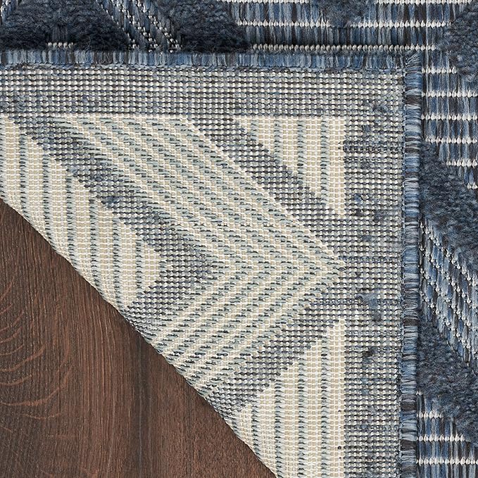 Nourison Home Versatile Navy Blue 4' x 6' Area Rug - Easy Clean, Non Shedding, Bed Room, Living Room, Dining Room, Kitchen (4' x 6')