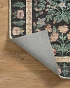 Loloi Rifle Paper Co. Eden Collection EDE-02 Mughal Garden Black 2'-6" x 11'-6" Runner Rug feat. CloudPile™