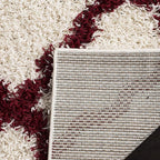SAFAVIEH Area Rug 8x10 - Dallas Shag Collection - Large - Ivory & Red, Trellis Pattern, Non-Shedding & Easy Cleaning, Plush Thick Pile, Ideal for Living Room, Bedroom, Dining Space (SGD257R)