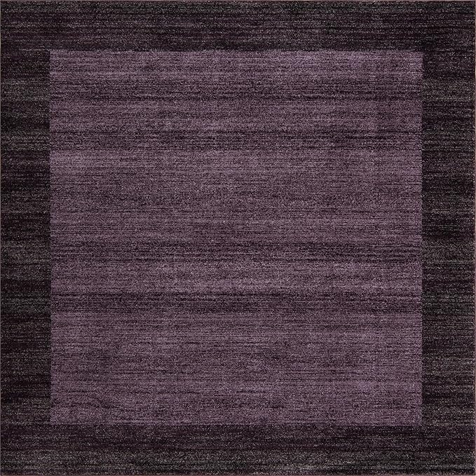 Rugs.com Angelica Collection Rug – 8 Ft Square Violet Medium Rug Perfect for Living Rooms, Kitchens, Entryways