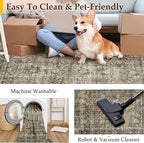 Brown Runner Rug 3x8 Vintage Area Carpet Hallway Long Indoor Kitchen Washable Living Room Low Pile Traditional Distressed Retro Accent Throw Rug Non Slip Laundry Bathroom Office Dining Room