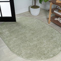 JONATHAN Y Haze Solid Low-Pile Green 3x5 Oval Indoor Area Rug, Coastal,Bohemian,Minimalist,Classic, Easy-Cleaning for Living Room,Bedroom,Kitchen,Pet Friendly,Non-Shedding (SEU100O-3OV)