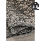 FH Home Outdoor Rug - Waterproof Easy to Clean Stain Resistant - Patio Indoor Outdoor Porch Deck Balcony Entryway - Vintage Distressed - Antalya - Gray - 5ft 2in x 7ft 6in