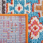 SAFAVIEH Madison Collection Area Rug - 5'3" x 7'6", Rust & Pink, Boho Diamond Distressed Design, Non-Shedding & Easy Care, Ideal for High Traffic Areas in Living Room, Bedroom (MAD418Q)