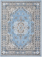Home Dynamix Premium Sakarya Traditional Medallion Border Area Rug, Blue, 7'8"x10'7" Rectangle
