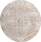 Nourison Home Astra Machine Washable Beige 7'10" x Round Area Rug - Easy Clean, Non Shedding, Bed Room, Living Room, Dining Room, Kitchen (8' x Round)