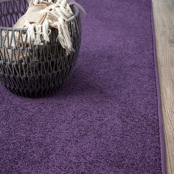 JONATHAN Y Haze Solid Low-Pile Purple Indoor Area Rug 5x8, Coastal,Bohemian,Minimalist,Classic, Easy-Cleaning for Living Room,Bedroom,Kitchen,Pet Friendly,Non-Shedding (SEU100N-5)