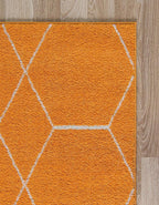 Unique Loom Trellis Frieze Collection Area Rug - Geometric (3' 3" x 5' 3", Orange/ Ivory)