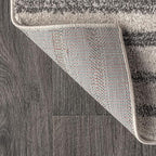 JONATHAN Y Lyla Offset Stripe Gray/Cream Indoor Area Rug, 3x5, Contemporary, Modern, Easy-Cleaning for Living Room, Bedroom, Kitchen, Pet Friendly, Non-Shedding (MOH204A-3)