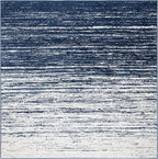 SAFAVIEH Adirondack Collection Area Rug - 4' Square, Navy & Ivory, Modern Ombre Design, Non Shedding & Easy to Clean, Ideal for Living Room, Bedroom, Office, Dining Space (ADR113N)