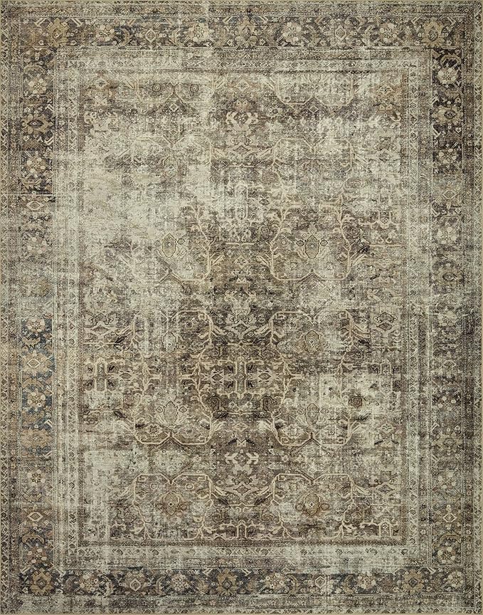 Loloi Magnolia Home by Joanna Gaines Sinclair Collection SIN-01 Pebble/Taupe 2'-3" x 7'-6", .25" Pile Height, Machine Washable, Runner Rug