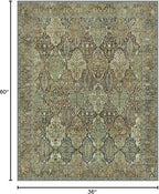 Bavni Area Rug 3X5, Aesthetic Rugs for Living Room, Non Shedding Non Slip Machine Washable Carpet for Office Dorm, Floral Vintage Chenille Rugs for Bedroom, Sage Green