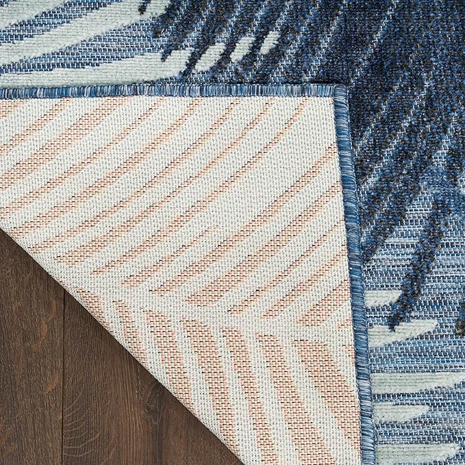 Nourison Home Suncoast Denim 4' x 6' Area Rug - Easy Clean, Non Shedding, Bed Room, Living Room, Dining Room, Kitchen (4' x 6')