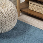 JONATHAN Y Haze Solid Low-Pile Turquoise 4x6 Oval Indoor Area Rug, Coastal,Bohemian,Minimalist,Classic, Easy-Cleaning for Living Room,Bedroom,Kitchen,Pet Friendly,Non-Shedding (SEU100H-4OV)