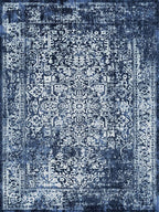 vivorug 5x7 Area Rugs, Stain Resistant Washable Rug for Living Room, Vintage-Inspired (Navy Blue, 5'x7')