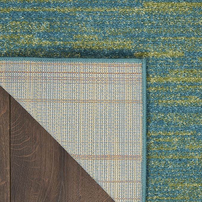 Nourison Home Nourison Essentials Blue Green 5' x Square Area Rug - Easy Clean, Non Shedding, Bed Room, Living Room, Dining Room, Kitchen (5' x Square)