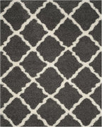 SAFAVIEH Dallas Shag Collection X-Large Area Rug - 11' x 15', Dark Grey & Ivory, Trellis Design, Non-Shedding & Easy Care, 1.5-inch Thick Ideal for High Traffic Areas in Living Room, Bedroom (SGD257A)