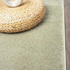 Eyely UES100O-28 Supersoft Haze Solid Low-Pile Indoor Runner Rug Casual;Contemporary;Solid;Traditional, Bedroom, Kitchen, Living Room, Easy-Cleaning, Non-Shedding, 2 X 8, Green