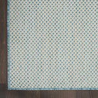 Nourison Home Courtyard Ivory Aqua 9' x 12' Area Rug - Easy Clean, Non Shedding, Bed Room, Living Room, Dining Room, Kitchen (9' x 12')