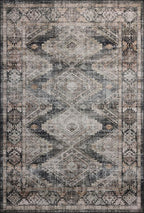 Loloi Amber Lewis Josie Collection JOS-04 Ink/Earth 2'-3" x 3'-9", .13" Pile Height, Low Profile, Machine Washable, Accent Rug