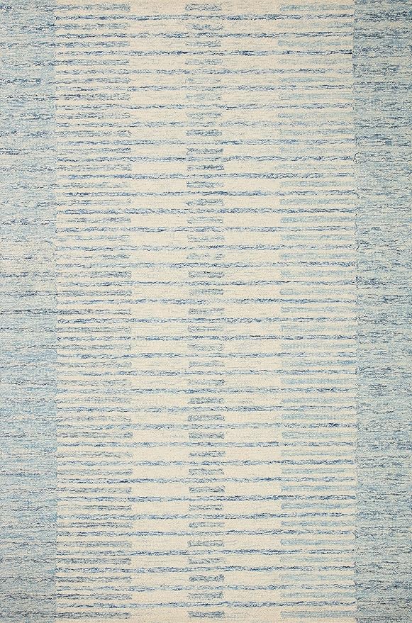 Loloi Chris Loves Julia Chris Collection CHR-01 Ivory/Denim 8'-6'' x 11'-6'', .50" Pile Height, Area Rug