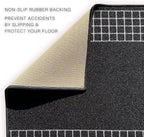 Custom Made Runner Rug for Kitchen Foyer Hallway Entry Choose Your Length 31 Inch Wide Geometric Checkered Design Black Color (47 feet x 31 Inch)