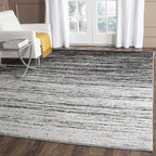 SAFAVIEH Area Rug 4x6 - Adirondack Collection - Silver & Black, Modern Ombre Design, Non Shedding & Easy to Clean, Ideal for Living Room, Bedroom, Office, Dining Space (ADR113A)