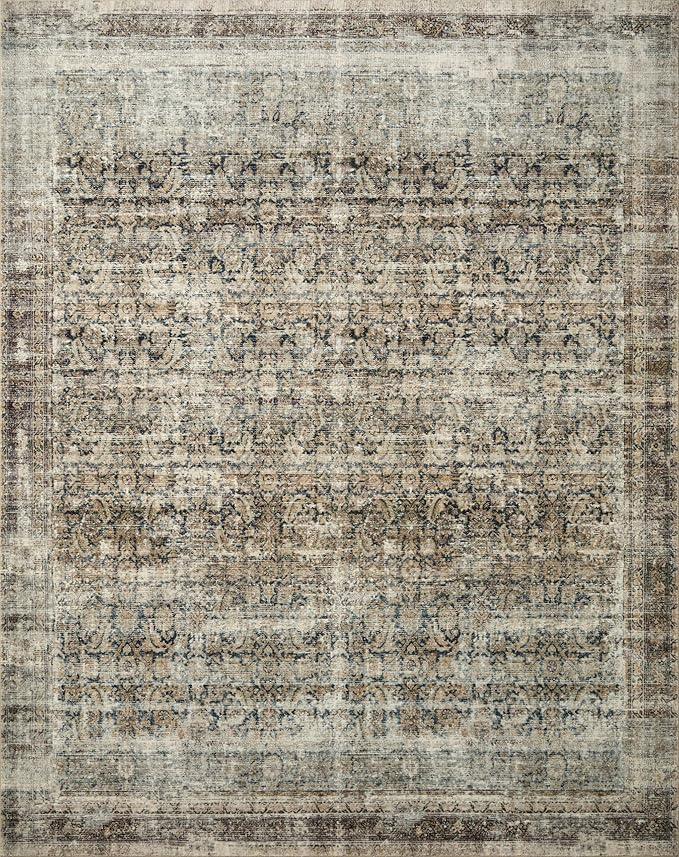 Loloi Amber Lewis Morgan Collection MOG-02 Navy/Sand 11'-6" x 18' 38" Thick Area Rug feat. CloudPile, Neutral, Room Décor, Vintage Inspired, Livingroom, Bedroom, Dining Area