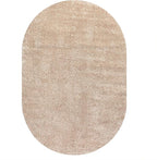 JONATHAN Y Haze Solid Low-Pile Beige 5x8 Oval Indoor Area Rug, Coastal,Bohemian,Minimalist,Classic, Easy-Cleaning for Living Room,Bedroom,Kitchen,Pet Friendly,Non-Shedding (SEU100G-5OV)