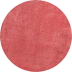 Eyely UES100E-4R Haze Solid Low-Pile Red 4' Round Area Rug, Pet Friendly, Stain Resistant, Easy Cleaning, for Bedroom, Living Room, Kitchen