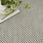 Nourison Home Courtyard Ivory Charcoal 7' x 10' Area Rug - Easy Clean, Non Shedding, Bed Room, Living Room, Dining Room, Kitchen (7' x 10')