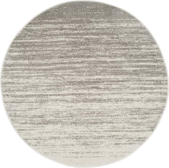 SAFAVIEH Adirondack Collection Area Rug - 12' Round, Light Grey & Grey, Modern Ombre Design, Non Shedding & Easy to Clean, Ideal for Living Room, Bedroom, Office, Dining Space (ADR113C)