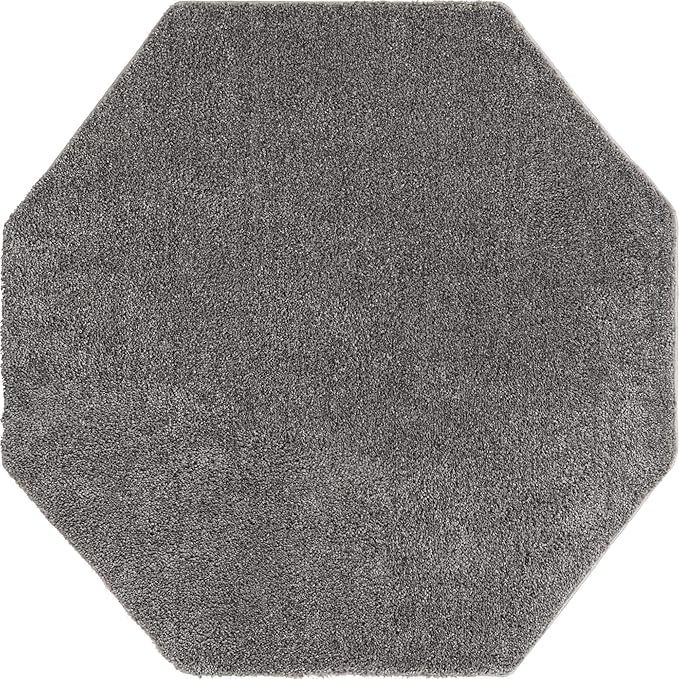 Unique Loom Solo Collection Area Rug - Calabasas (5' 3" Octagon, Gray)